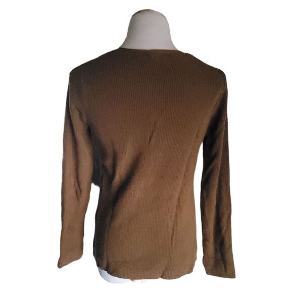 J. JILL Knit V-Neck Pullover Sweater in Brown Womens XS Petite - Picture 3 of 8